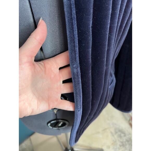 blazer Quilted velour elegant navy blue - Picture 9 of 13